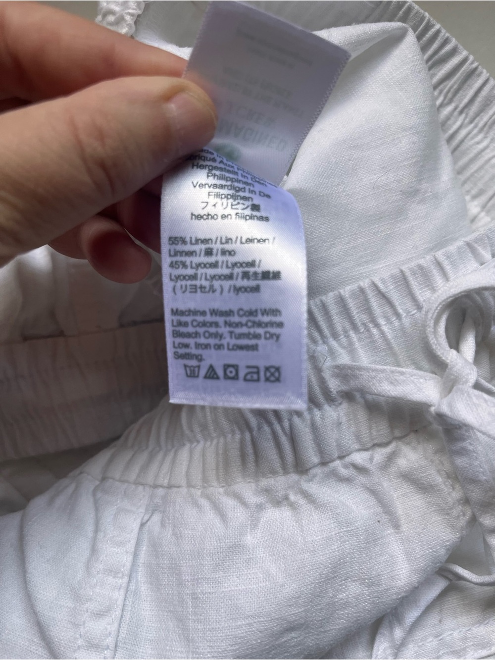 J. Crew White Linen Lyocell Drawstring Pants Large Beachy - Picture 7 of 11